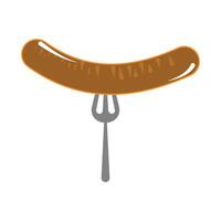 sausage on a fork vector