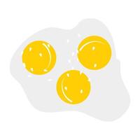 fried egg Omelette on white background vector