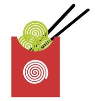noodle packet with chopsticks vector