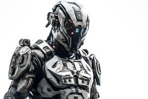 mega robot super drone in a white background. Neural network photo