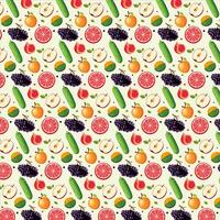 Fruits pattern colorful in realistic design vector