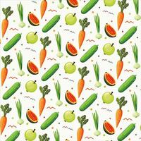 Fruits pattern colorful in realistic design vector