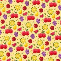 Fruits pattern colorful in realistic design vector