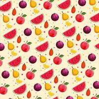 Fruits pattern colorful in realistic design vector