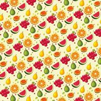 Fruits pattern colorful in realistic design vector