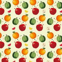 Fruits pattern colorful in realistic design vector