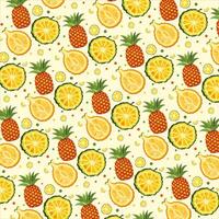 Fruits pattern colorful in realistic design vector