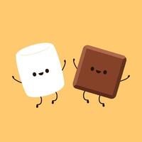 Marshmallow cartoon. marshmallow character design. Marshmallow . vector