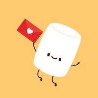 Marshmallow cartoon. marshmallow character design. Marshmallow . vector