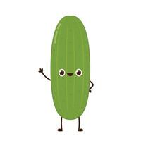 Cucumber character design. Cucumber on white background. vector