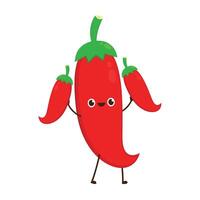 Chili character design. Chili on white background. Red Chili cartoon. vector