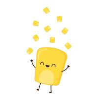 Corn kernel character design. Corn on white background. Corn kernel . vector