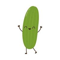 Cucumber character design. Cucumber on white background. vector