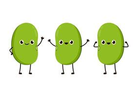 Mung Bean . Mung Bean character design. vector