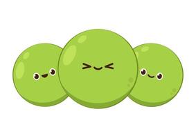 Peas character design. Peas on white background. vector