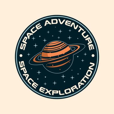 Space Galaxy universe outer space planet Vintage Retro Badge logo