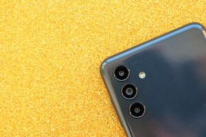 KYIV, UKRAINE - 4 MAY, 2023 Samsung Galaxy A04 Android smartphone has 6.5-inch PLS LCD panel with Infinity-V design photo