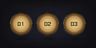 3 Button of the overall design exudes a sense of premium quality and sophistication, suitable for high-end branding or luxury buttons vector