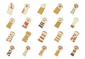 Cat Paw Illustration Element Set vector