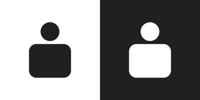 User profile icon. Two-tone version on black and white background vector