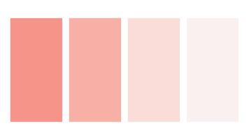 Coral, dusty rose, rose quartz, and cream color palette. Set of bright color palette combination in rgb hex. Color palette for ui ux design. Abstract illustration for your graphic design vector