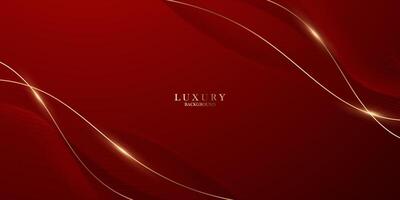Abstract background design modern red and gold geometric elements illustration vector