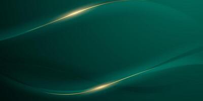 green abstract background design with elegant golden elements illustration vector