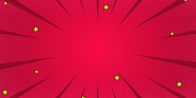 Halftone Pop Art Style Starburst Pattern Cartoon Background Vintage tone light effect. illustration wow gradient design banner vector