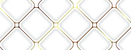 white gold square pattern background. 3d geometric pattern design vector