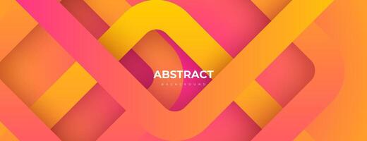 orange pink gradient background with overlapping papercut rounded shapes composition vector