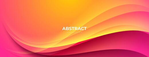 yellow pink abstract background with colorful waves and gradient colors vector