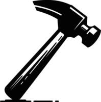Hammer, isolated on white background. silhouette of hammer and other tools. vector