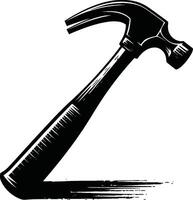Hammer, isolated on white background. silhouette of hammer and other tools. vector