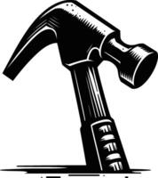 Hammer, isolated on white background. silhouette of hammer and other tools. vector