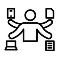 Multitask Line Icon Design vector