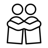 Hug Line Icon Design vector