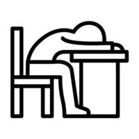 Tired Line Icon Design vector