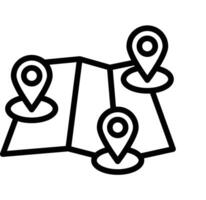 Paper Map Line Icon design vector