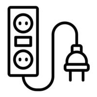 Extension Cord Line Icon Design vector