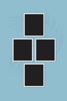 Minimalist shadow overlay photo frame mockup vector