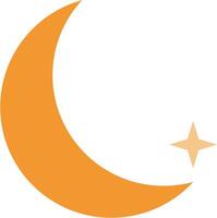 Minimalist moon and star icon vector