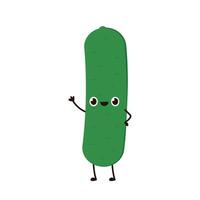 Cucumber character design. Cucumber on white background. vector