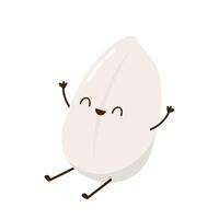 Paddy character design. rice on white background. rice seed. vector