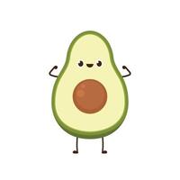 Avocado character design. Avocado on white background. Avocado . free space for text. wallpaper. copy space. vector