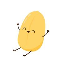 Paddy character design. rice on white background. rice seed. vector