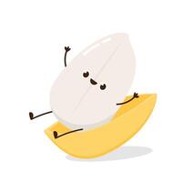 Paddy character design. rice on white background. rice seed. vector