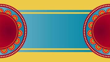 a colorful banner with two circular designs on it vector