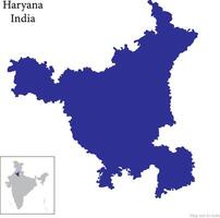 Indian state Haryana map , Haryana map along with Indian Map vector