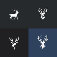four different deer head logos on a black background vector