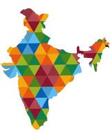 india map with colorful triangles vector